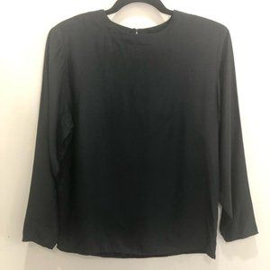 Vintage Pat Argenti Black Silk‎ Blouse Size Small